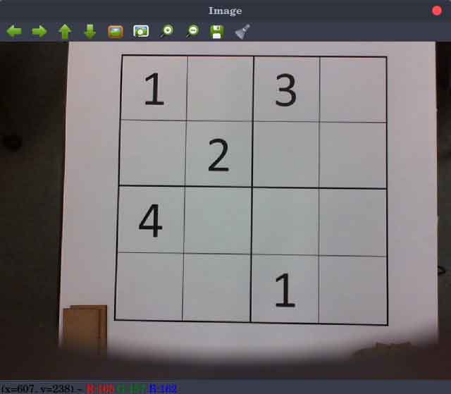 Sudoku board taken from the robotic arm